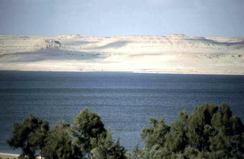 view across lake Qarun